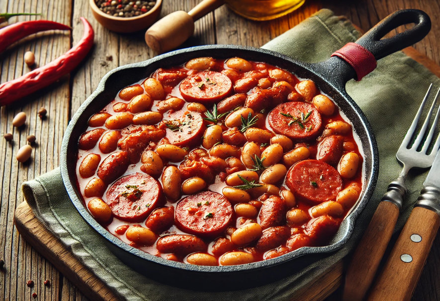 Ricetta per il Tianu corso con fagioli, panzetta e figatellu